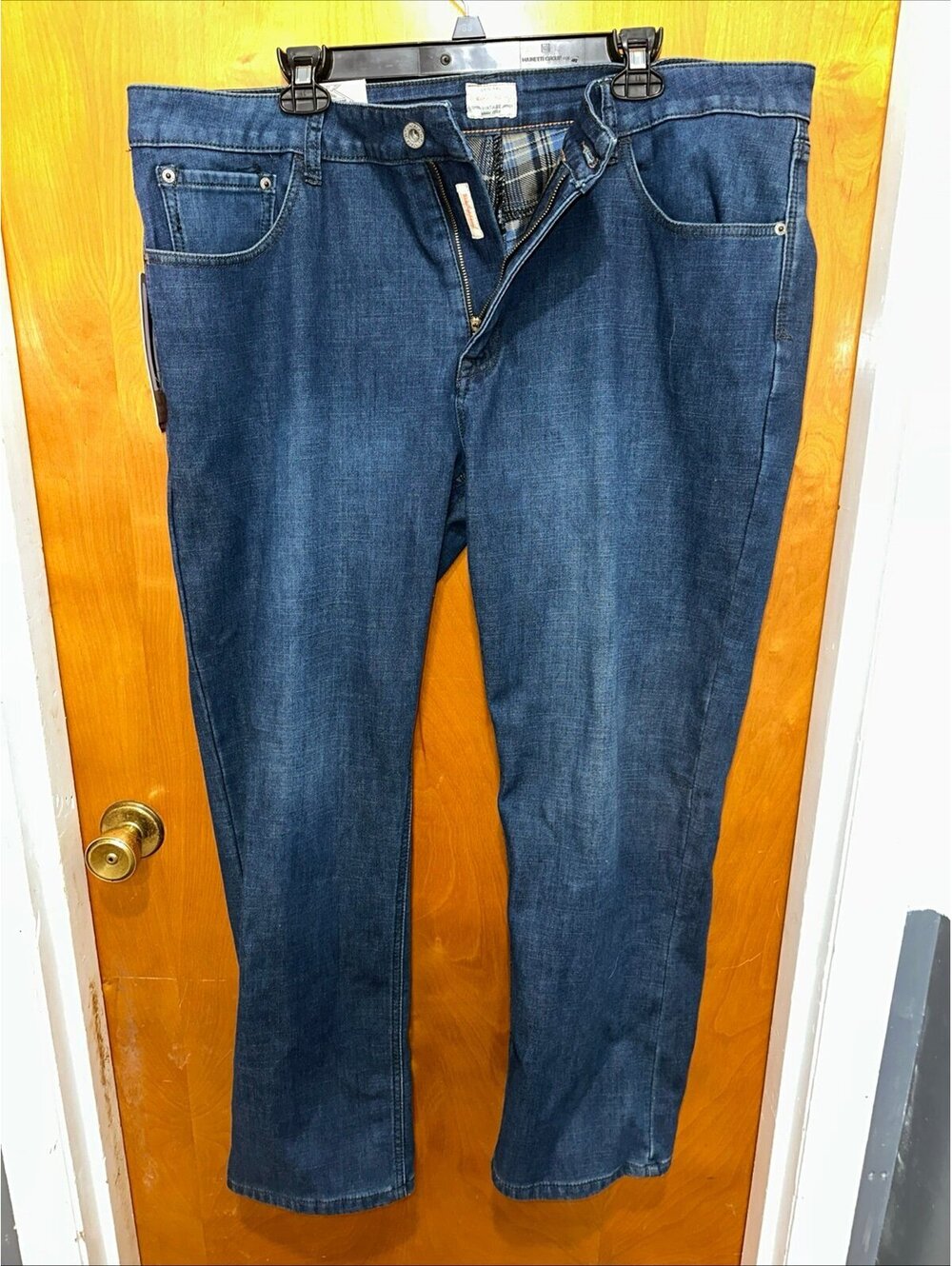 Weatherproof Jeans Men 40x30 Blue Regular Fit Flannel Lined Straight Leg Stretch